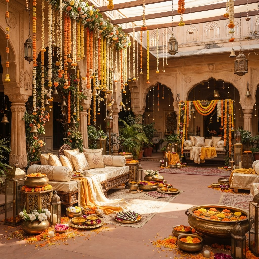 Haldi & Pre-Wedding setup at Patel Function Hall