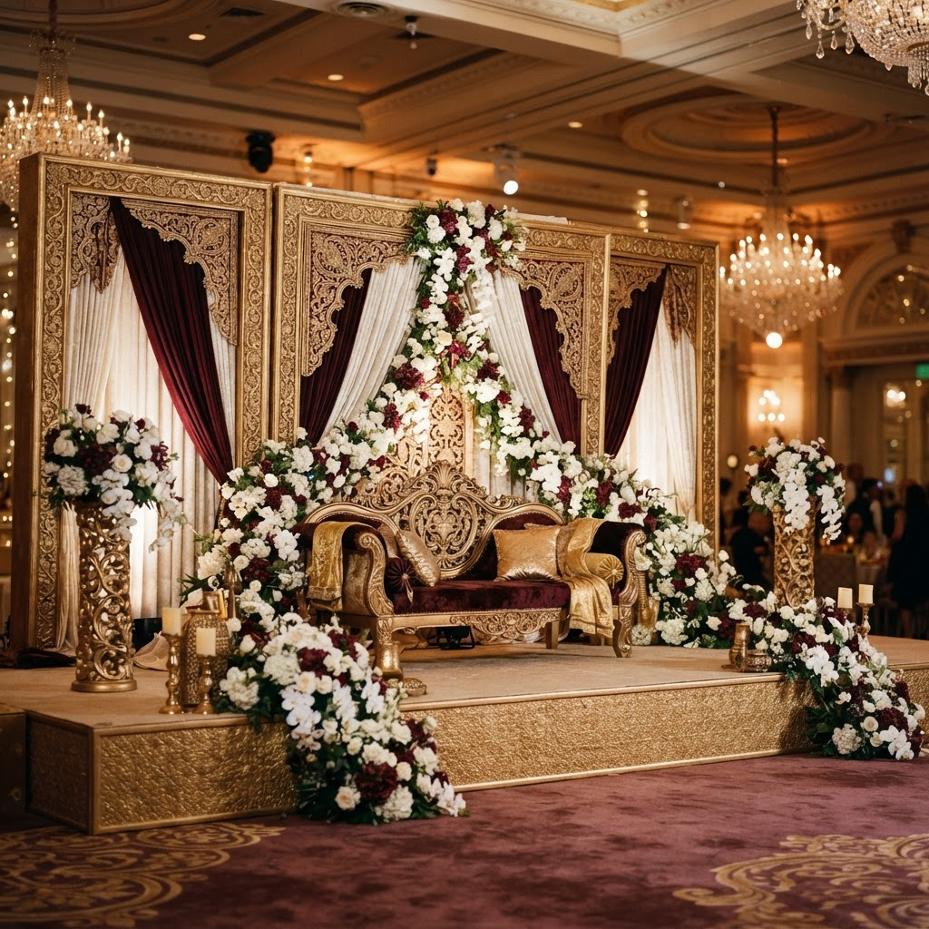 The Wedding setup at Patel Function Hall